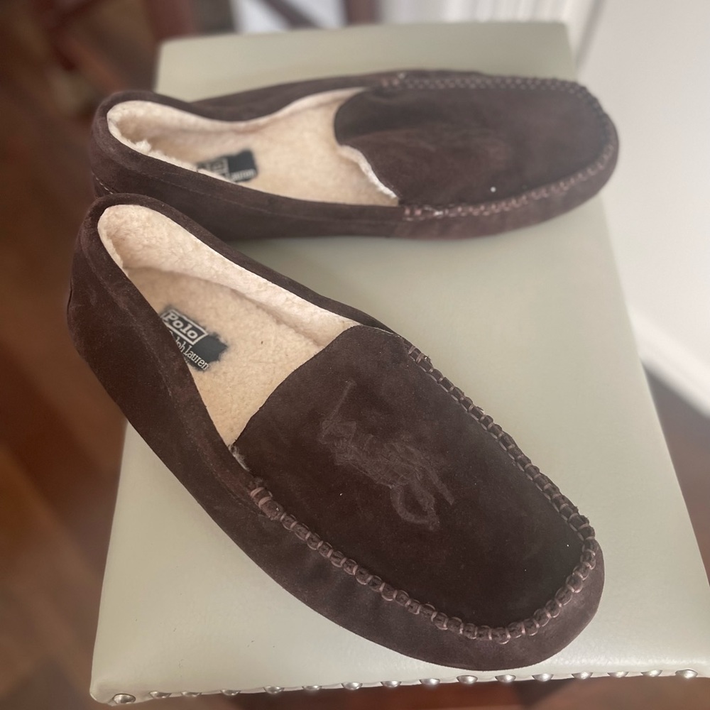 Men’s brushed suede Polo slippers NEW